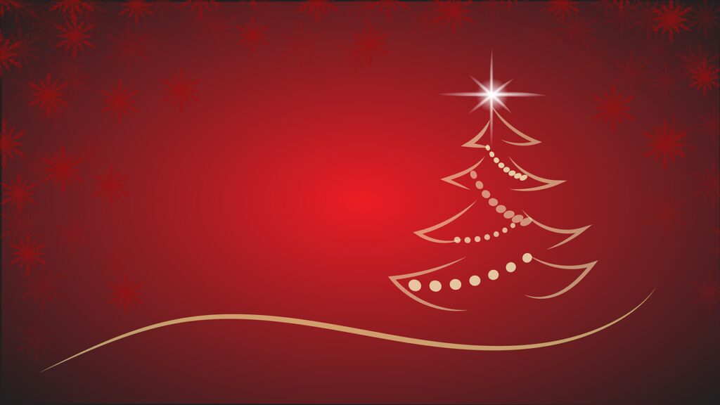 red, christmas tree, christmas