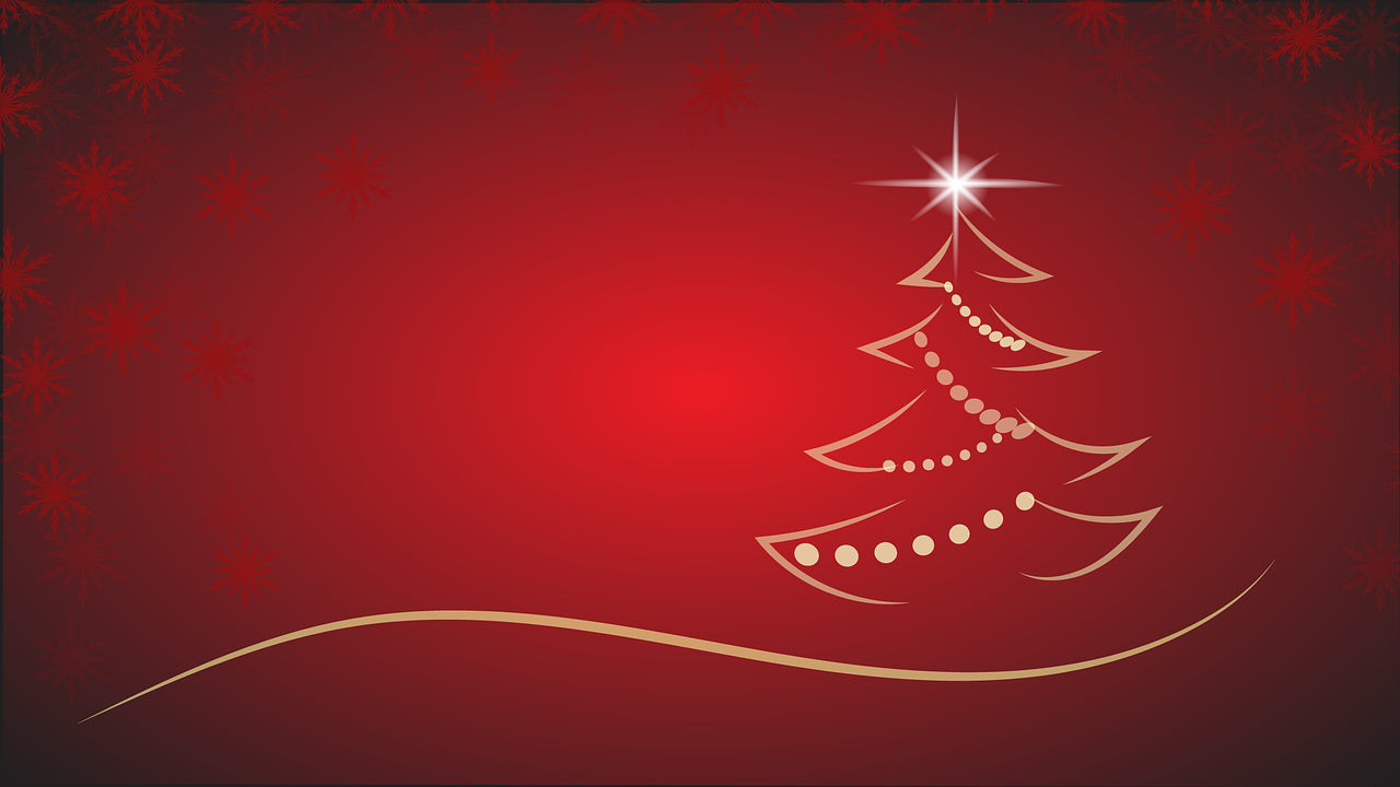 red, christmas tree, christmas